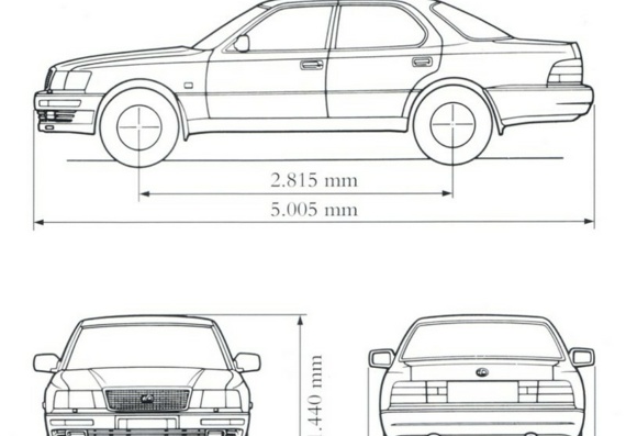 Lexus LS 400 (1993-2000) (Lexus HP 400 (1993-2000)) - drawings of the car